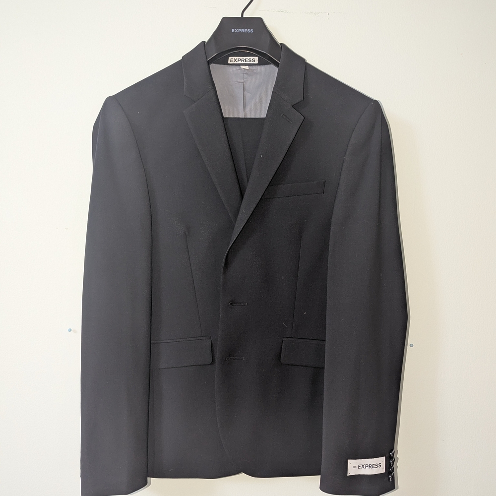 Express Black Sport Coat with Structured Shoulders